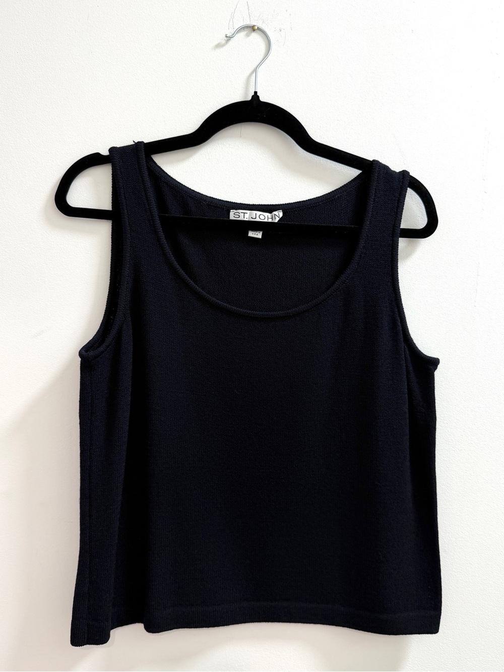 St. John Vintage Black Knit Sleeveless Top